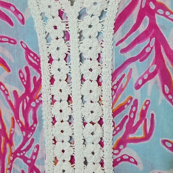 Lilly Pulitzer Luci V-Neck Cotton Tunic Size XXS Lightweight Vacation Coastal - Picture 13 of 16